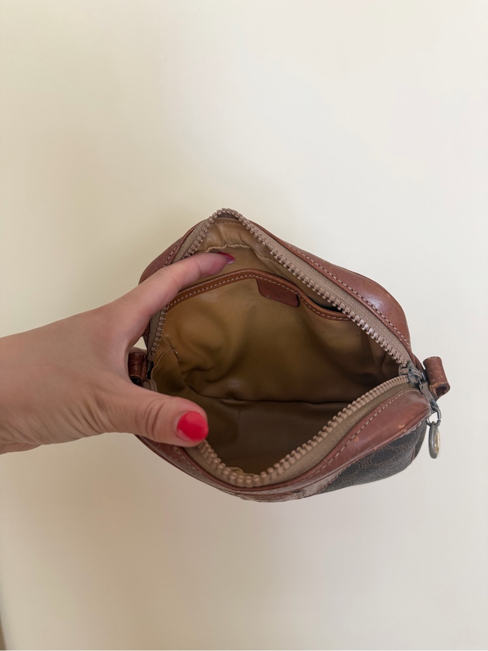 Vintage Celine mini micro bag brown macadam crossbody no strap - as is - Picture 6 of 7